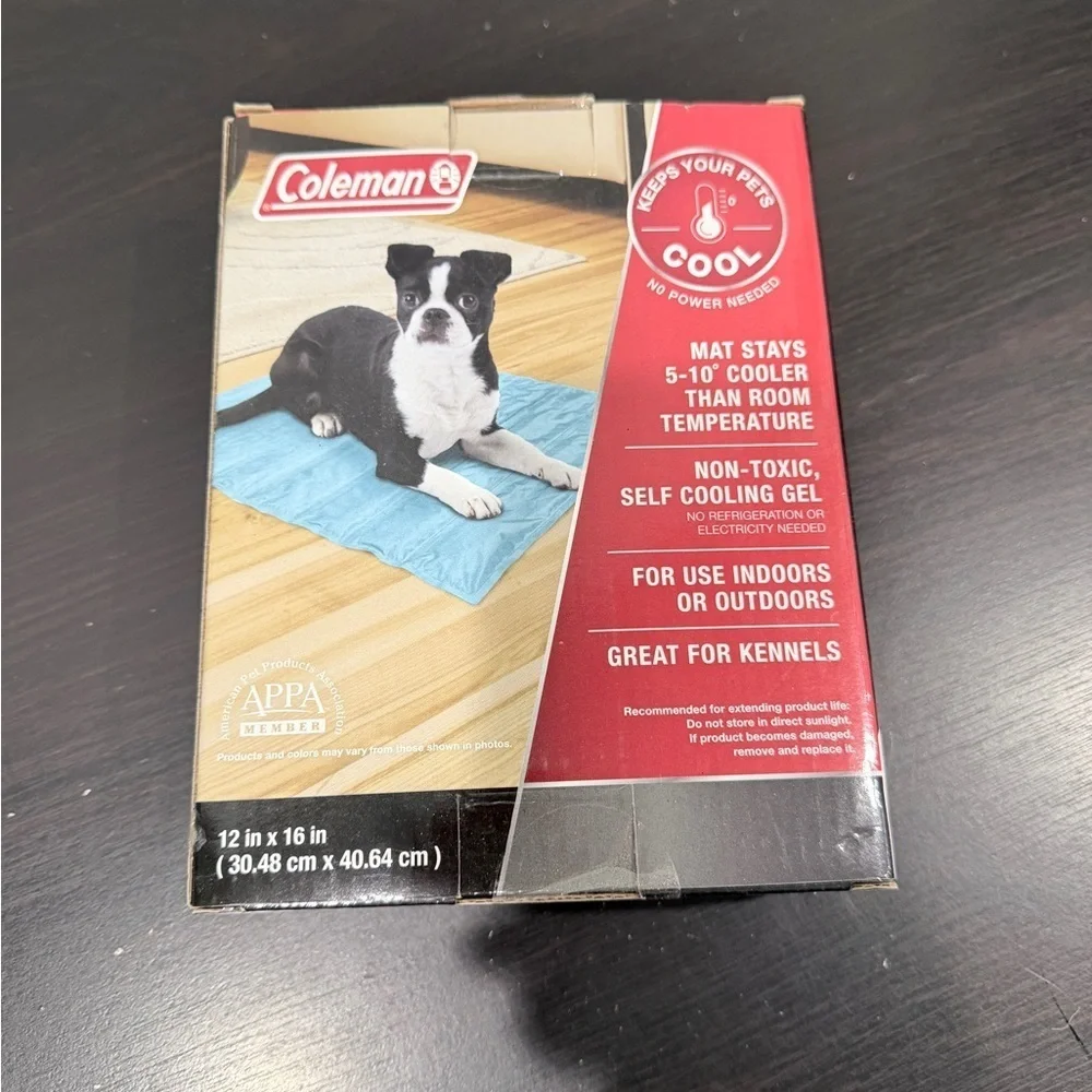 Coleman Pet Cooling Mat 12” x 16” Self Cooling Gel Pad Floor, Car, Cats + Dogs